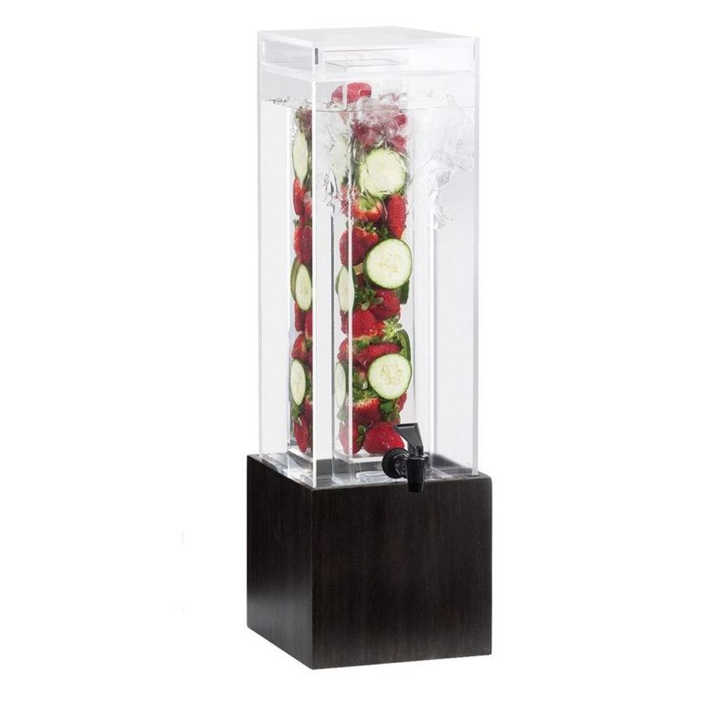 Cal-mil Midnight Bamboo 3 Gallon Acrylic Beverage Dispenser With Infusion Chamber, 8.25 X 9.75 X 26.75 Inch