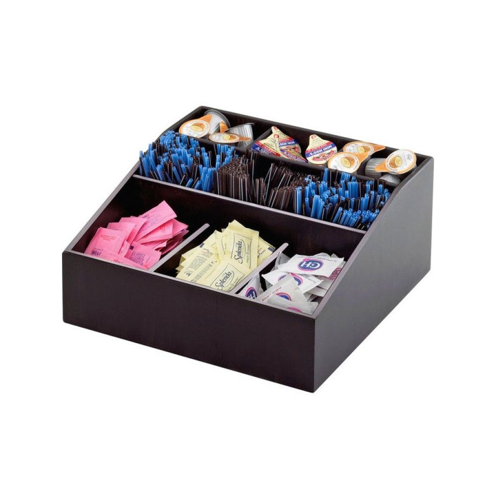 Cal-mil Midnight Bamboo Multi Section Condiment Organizer, 12 X 12 X 5.5 Inch