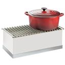 Cal-Mil Luxe White Metal and Stainless Steel Chafer Alternative, 22 x 12 x 8.5 inch