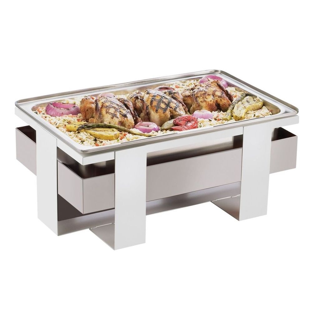 Cal-Mil Luxe Stainless Steel Roll Top Chafer, 21.75 x 13.75 x 9 inch