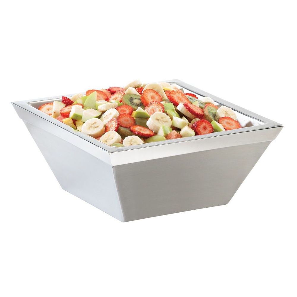 Cal-mil Cold Concept Square 4.5 Quart Stainless Steel Bowl, 10 X 10 X 4 Inch
