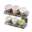 Cal-Mil Stainless Steel 16 Ounce Three Jar Mixology Display with Solid Lid, 13.375 x 4.875 x 4.75 inch