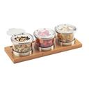 Cal-Mil Bamboo Chilled Hinged Stailness Steel Lid Jar Display, 16 x 6 x 4 inch