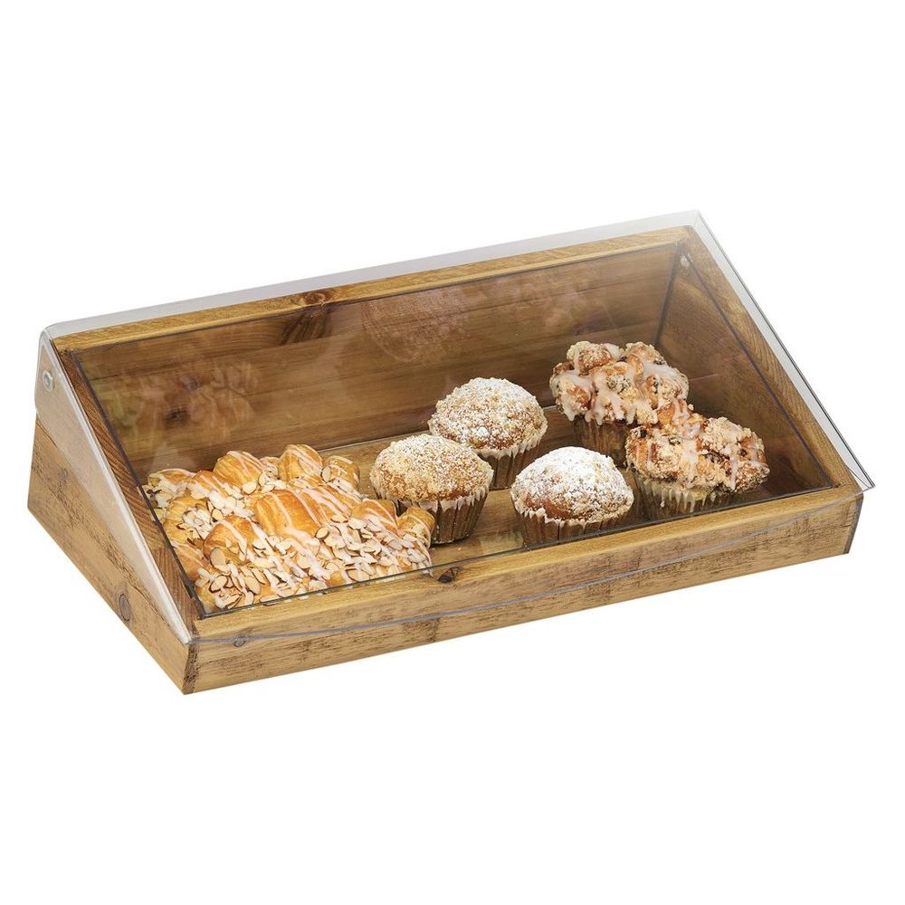 Cal-mil Madera Reclaimed Wood Display Bin With Clear Lid, 20 X 12 X 7 Inch
