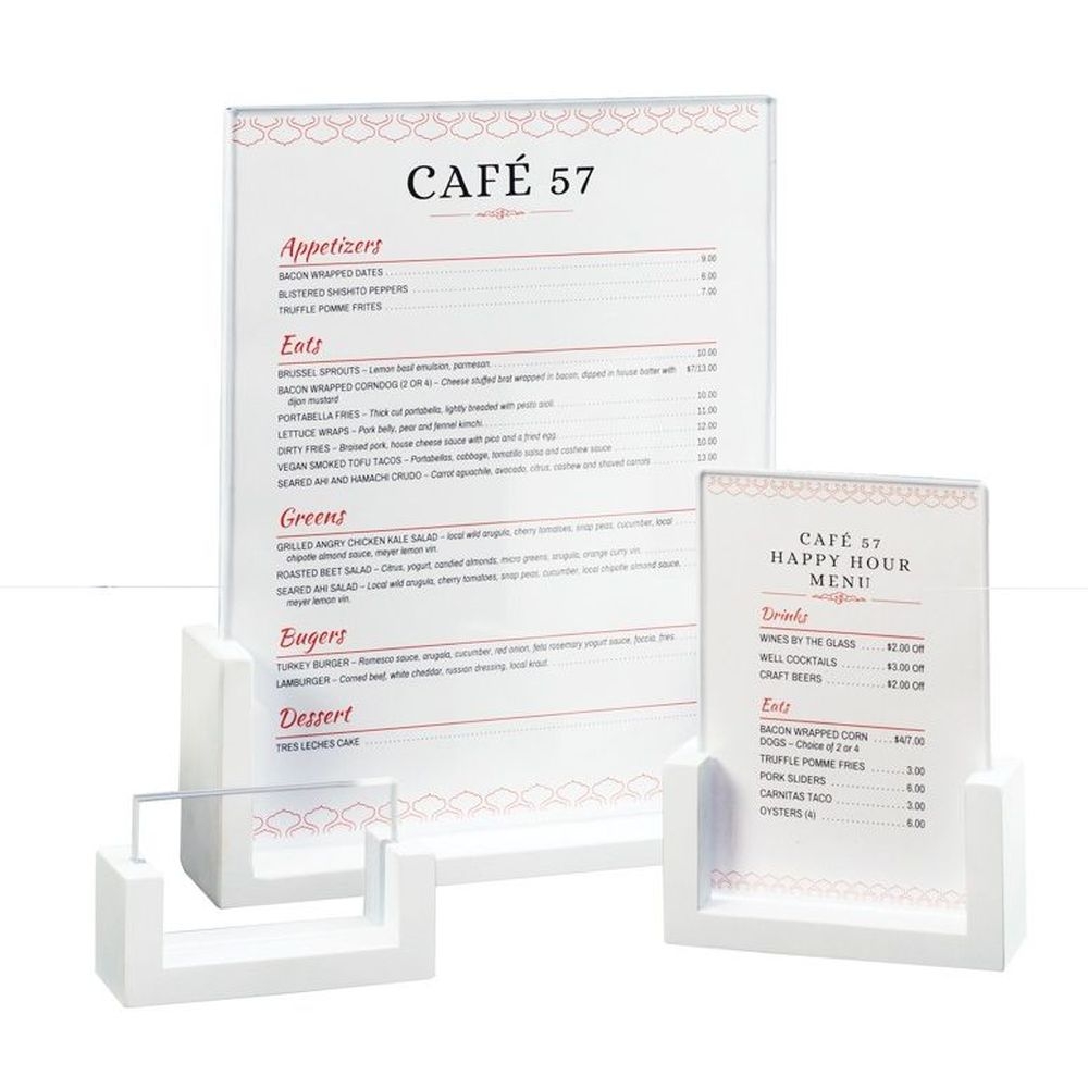 Cal-Mil White U Frame Table Top Card Holder, 5 x 1.5 x 7 inch -- 6 per case
