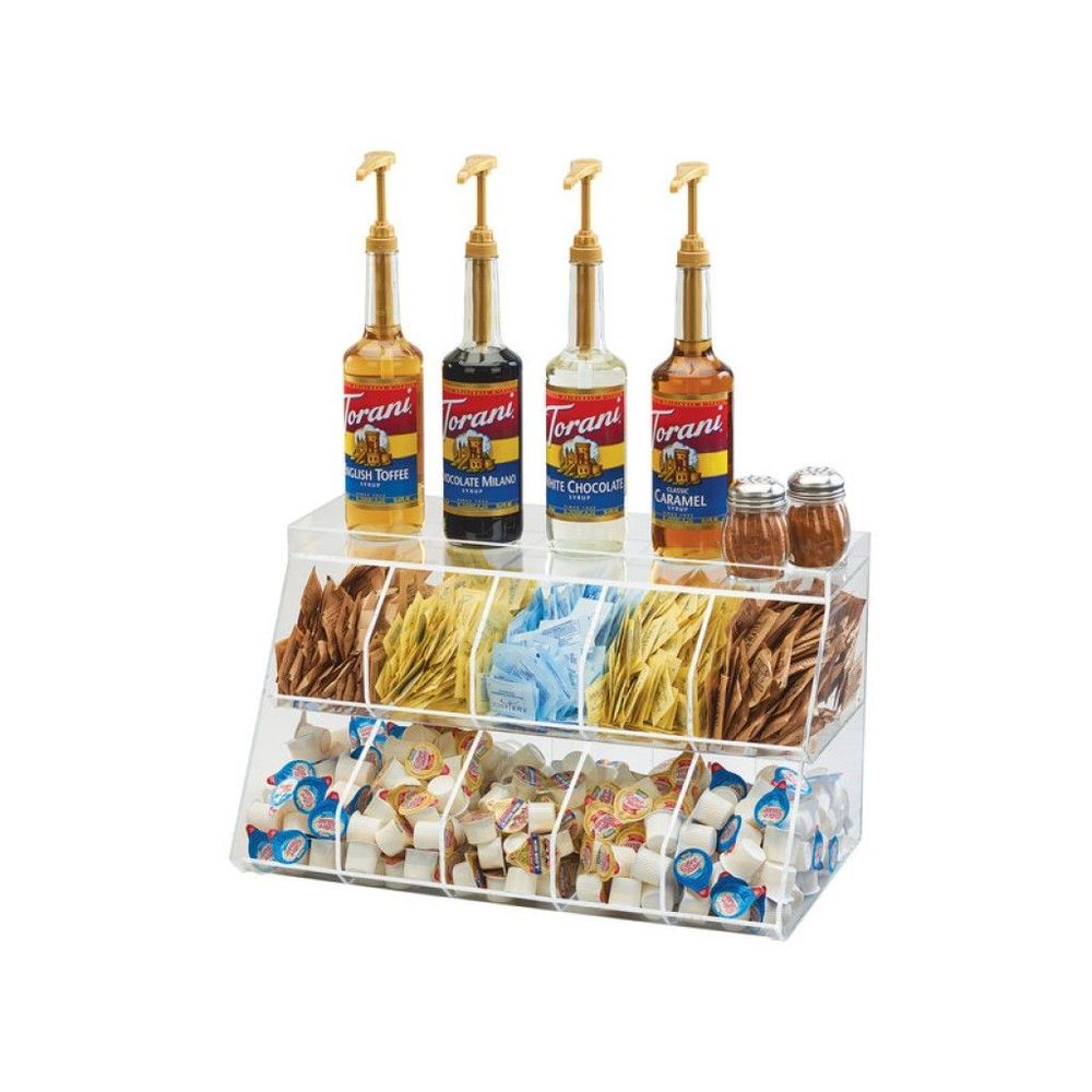 Cal-mil Clear 10 Bin Condiment Holder, 21 X 12 X 12 Inch