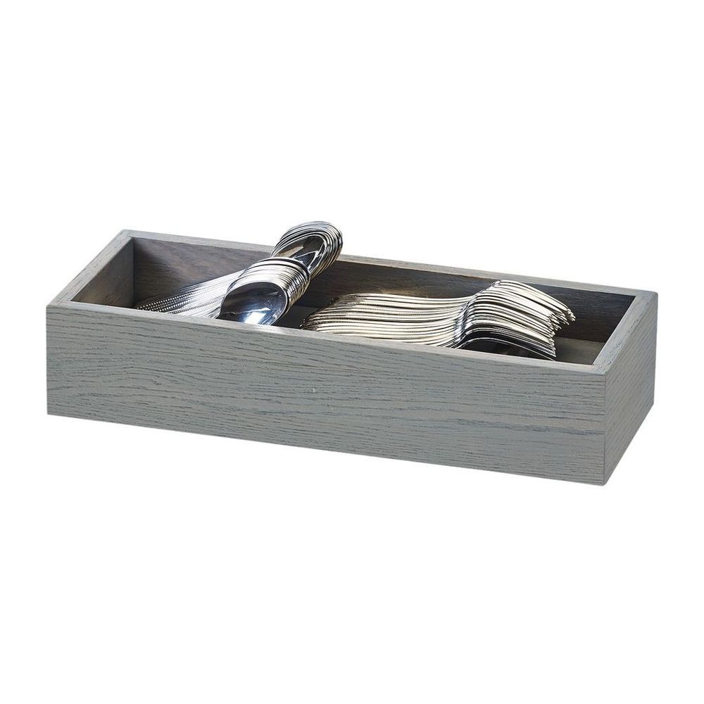 Cal-mil Oak Ashwood Gray Flatware Organizer, 15 X 6 X 3 Inch