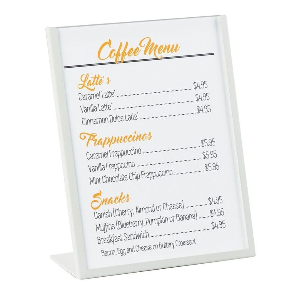 Cal-mil White Metal Frame Cardholder, 8.75 X 3.5 X 11.25 Inch -- 3 Per Case
