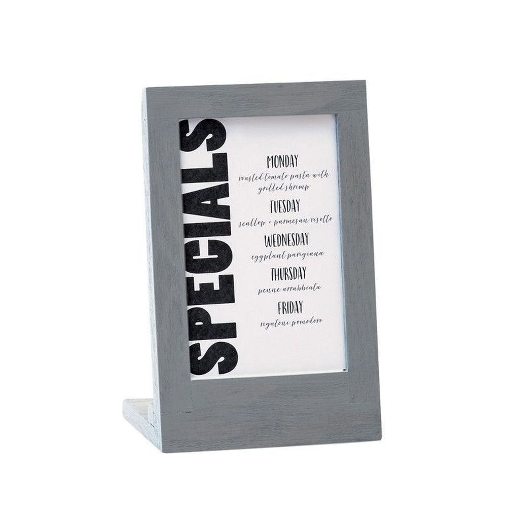 Cal-mil Oak Ashwood Gray Frame Card Holder, 4 X 3.5 X 6.5 Inch -- 6 Per Case