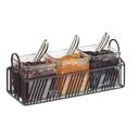 Cal-Mil Portland Black 3 Jar Display, 12.375 inch Width x 4.5 inch Depth x 5.125 inch Height