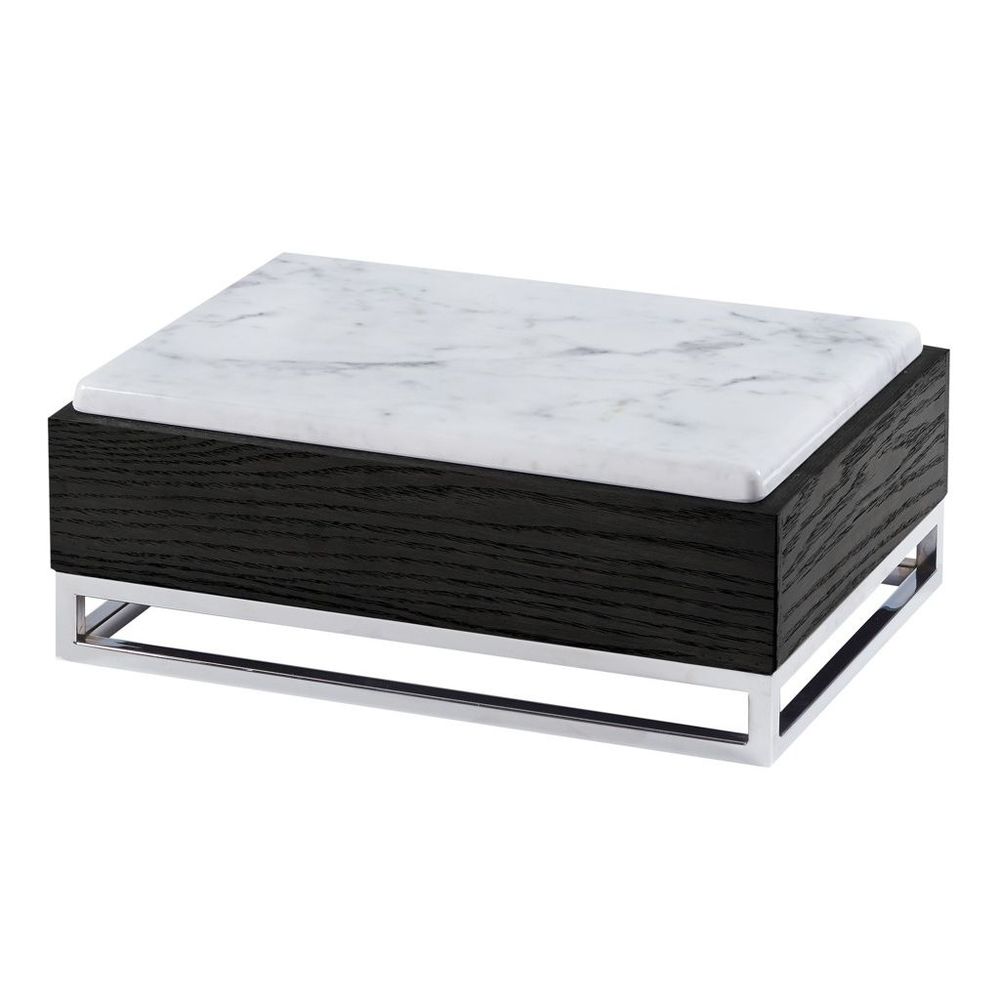 Cal-Mil Cinderwood Riser with Melamine Marble Tray, 15 x 11 x 6.25 inch