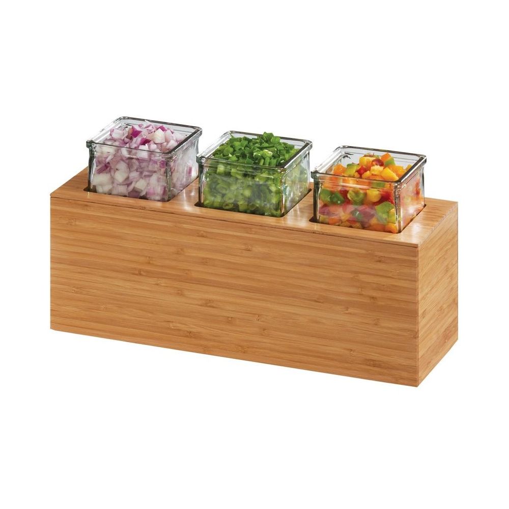 Cal-Mil Bamboo Glass Jar Action Station Unit, 15.75 x 5.5 x 8.75 inch