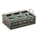 Cal-Mil Empire Black Jar Display with 6 Glass Jar, 12.5 inch Width x 8.5 inch Depth x 5.25 inch Height