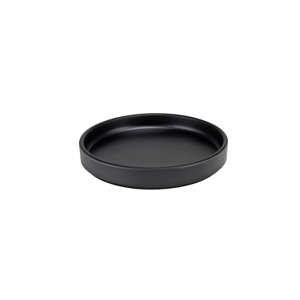 Cal-Mil Hudson Black Low Rim Melamine Plate, 6 inch Dia. x 1 inch Height