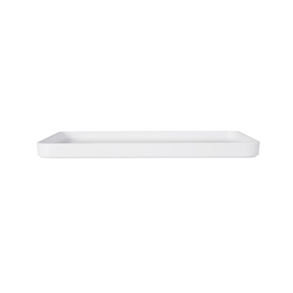 Cal-Mil Hudson White Rectangular Melamine Platter, 13 inch Width x 9.5 inch Depth x 1 inch Height -- 6 per case