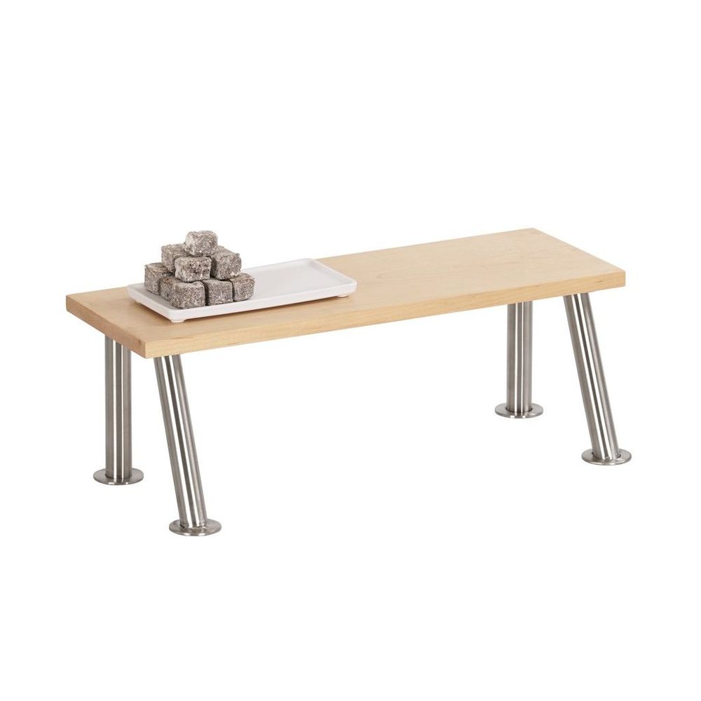Cal-Mil Maple Wood Riser with Stainless Steel Legs, 20 inch Width x 7 inch Depth x 7 inch Height