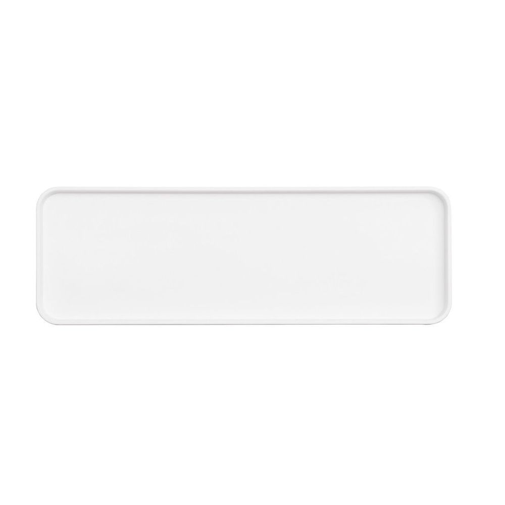 Cal-Mil Hudson White Rectangular Melamine Platter, 6 inch Width x 18 inch Depth x 1 inch Height -- 6 per case