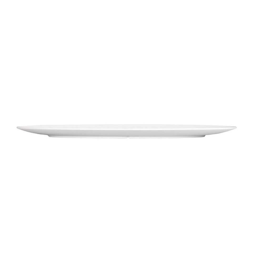 Cal-Mil Shallow Coupe White Oval Melamine Platter, 11 inch Width x 14 inch Depth x 0.625 inch Height -- 6 per case