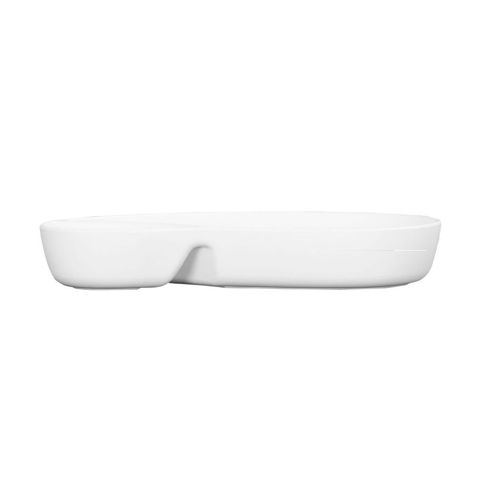 Cal-Mil White 2 Section Chip and Dip Bowl, 11.25 inch Width x 6.15 inch Depth x 1.75 inch Height