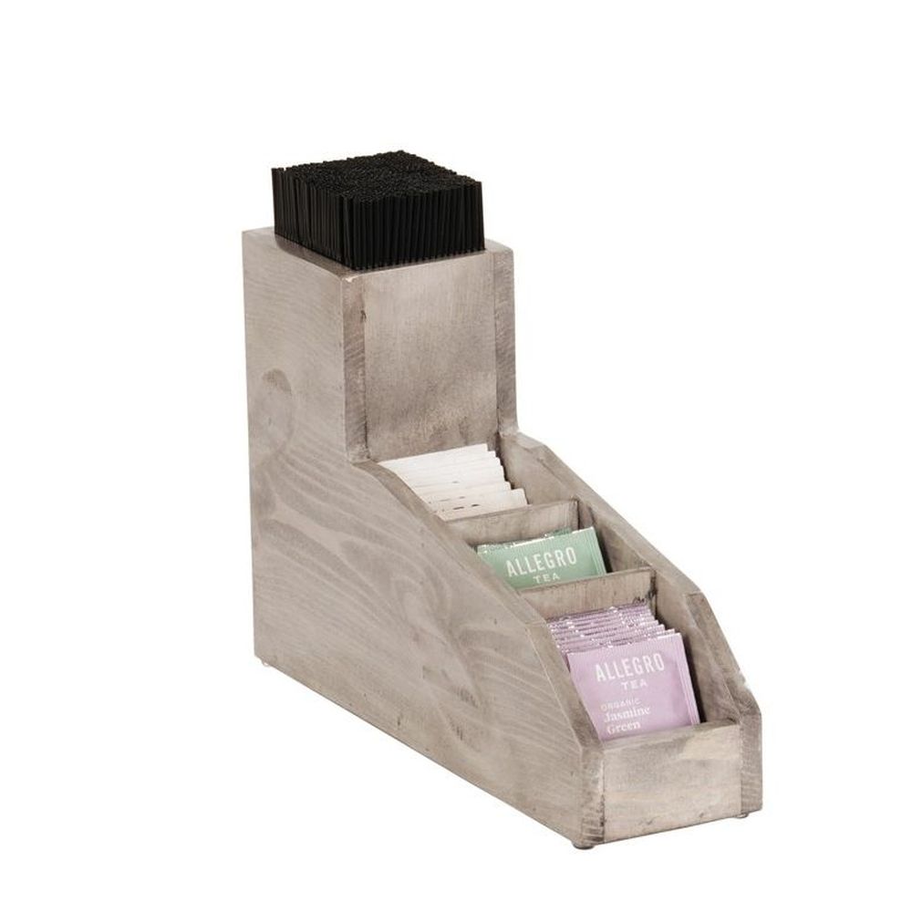 Cal-Mil Aspen Tiered Straw and Tea Organizer, 4 inch Width x 14 inch Depth x 9.5 inch Height