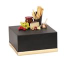 Cal-Mil Monaco Square Black/Gold Metal Display Riser, 14 inch Width x 14 inch Depth x 6 inch Height
