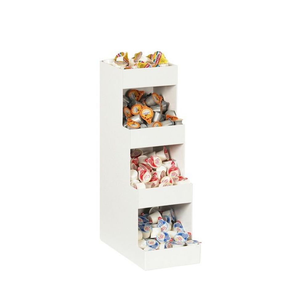 Cal-Mil Classic White 4 Tier Condiment Display, 6.5 x 12 x 20.5 inch