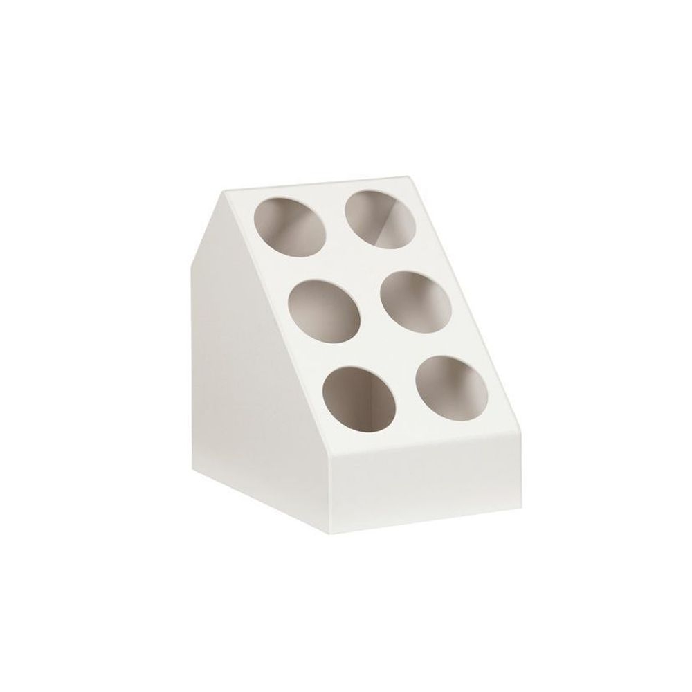 Cal-Mil Classic White 6-Cylinder Vertical Flatware / Condiment Display, 11.5 x 15.75 x 15.75 inch