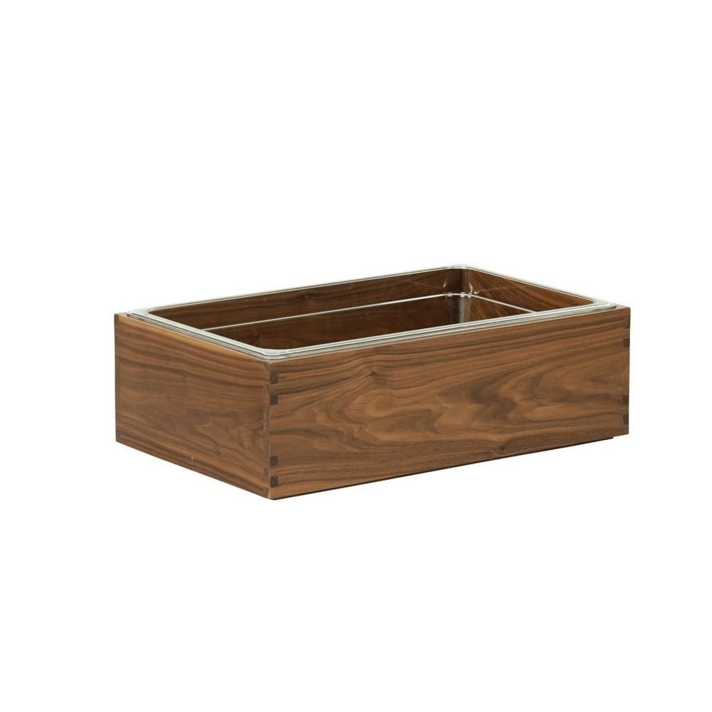 Cal-Mil Sydney Walnut Ice Housing with Clear Pan, 21.25 inch Width x 13.25 inch Depth x 7 inch Height