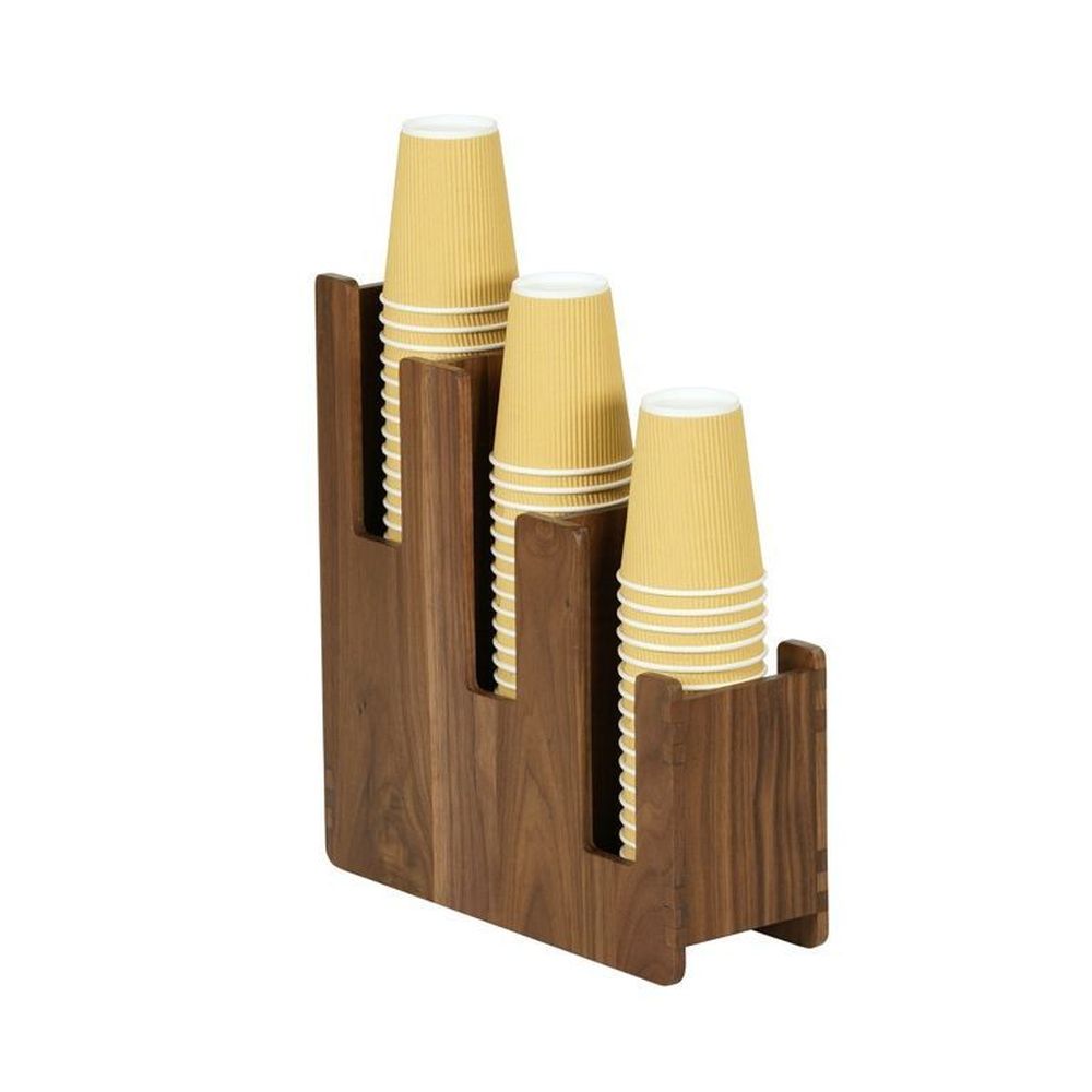 Cal-Mil Sydney Walnut 3 Lid/Cup Holder, 5 inch Length x 16 inch Width x 12 inch Height