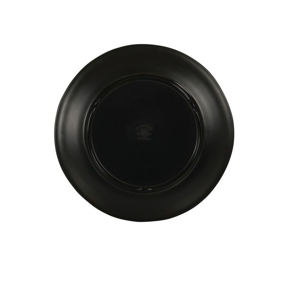 Cal-Mil Hand Thrown Black Melamine Plate, 11 inch Dia. x 1 inch Height