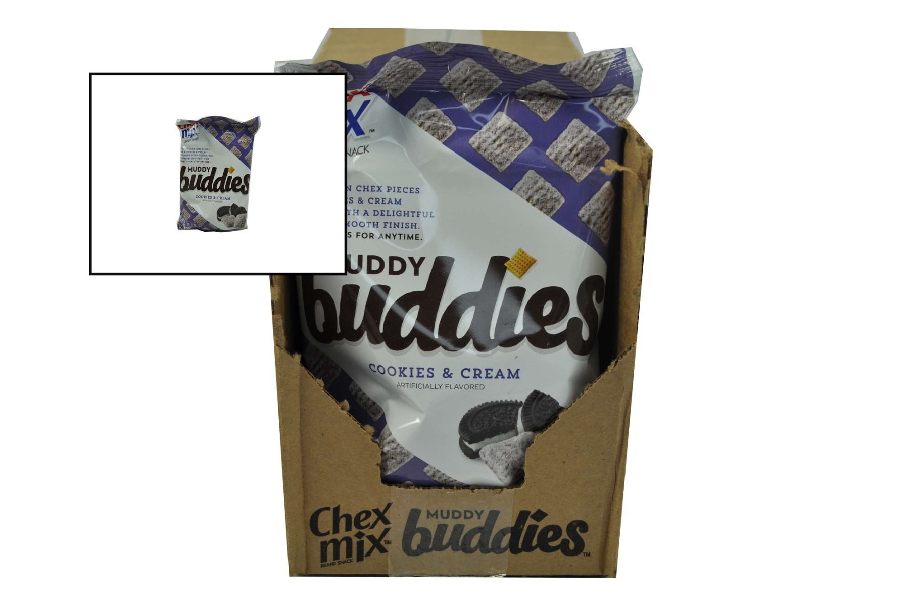 Chex Mix Muddy Buddies Cookies N Cream Snack Mix, 4.25 Ounce -- 7 per case.