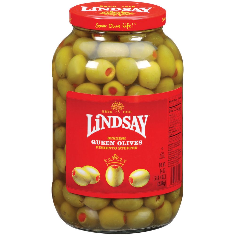 Lindsay Spanish Green Stuffed Pimiento Olive, 80/90 Per Gallon -- 4 Gallon Per Case