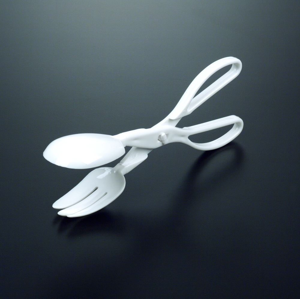 Essentials White Scissor Tong -- 48 per case.