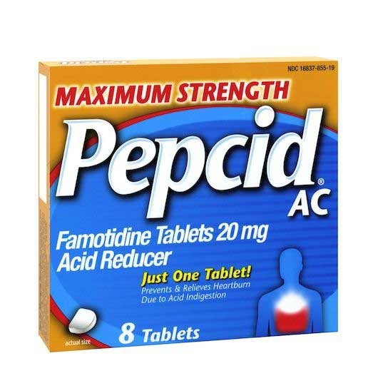 Pepcid AC Maximum Strength Acid Reducer Tablet - 8 count per pack -- 36 packs per case