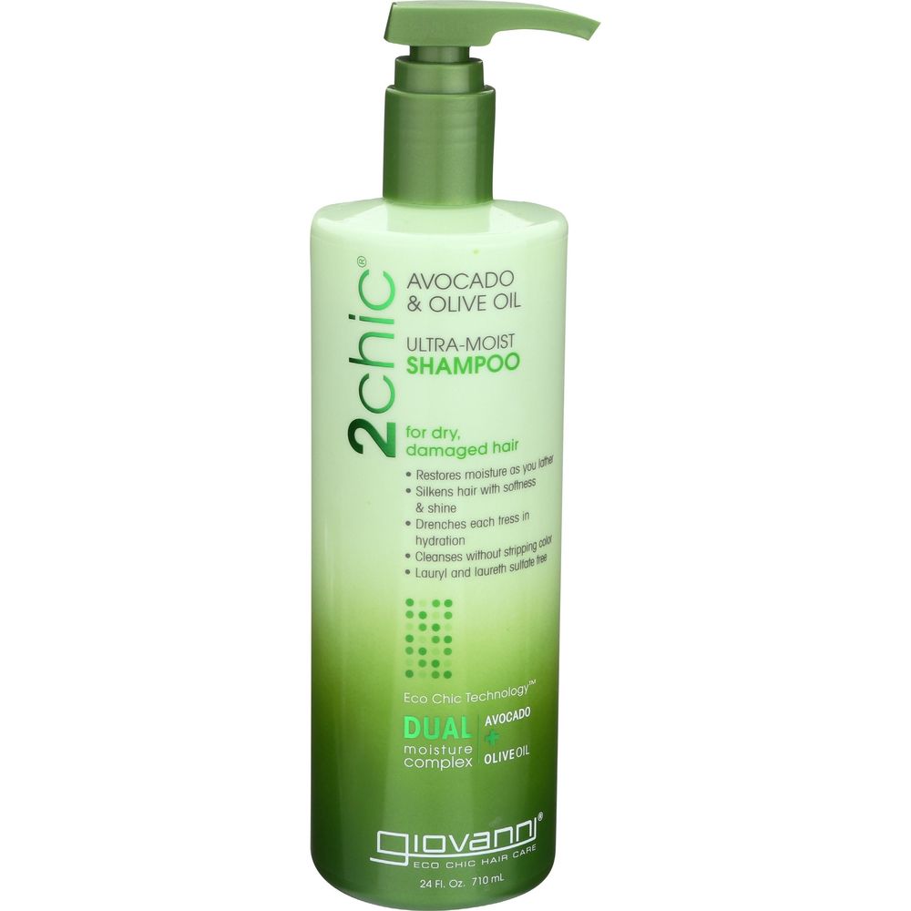 Giovanni 2chic Avocado and Olive Oil Ultra Moist Shampoo, 24 Ounce -- 3 per case