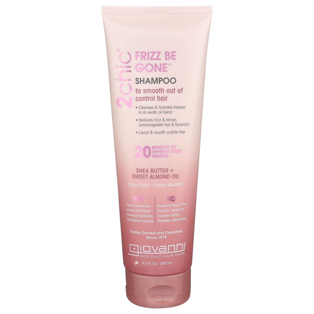 Giovanni 2chic Frizz Be Gone Shea Butter and Sweet Almond Oil Shampoo, 8.5 Ounce -- 3 per case