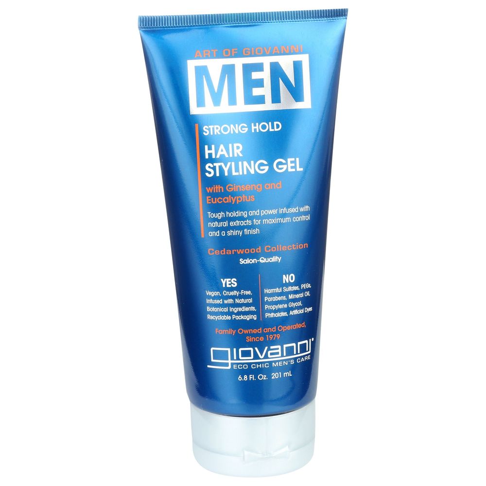 Giovanni Mens Strong Hold Hair Styling Gel, 6.8 Ounce -- 3 per case