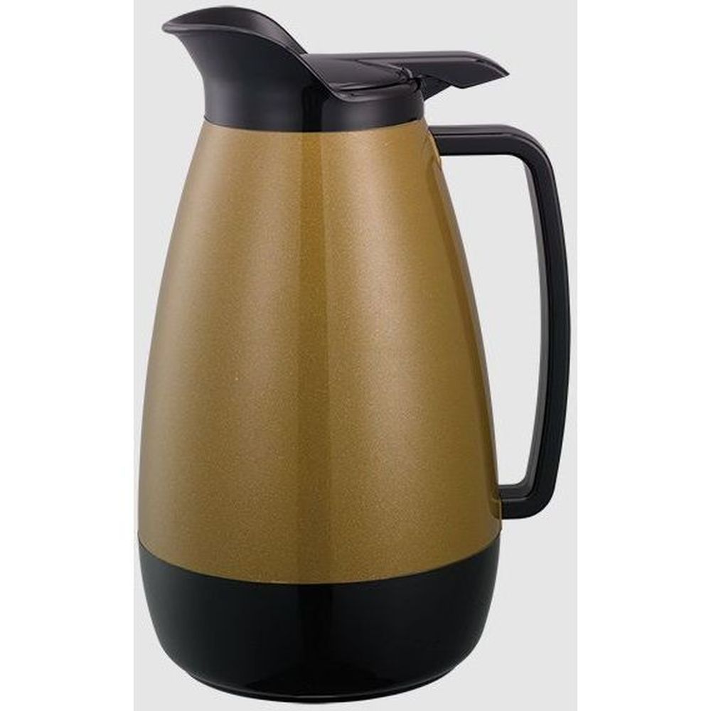Service Ideas Thermo Serv Metallic Gold And Black Finish Foam Insulated Server With Flip Top Lid, 2 Liter Capacity