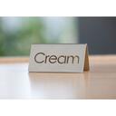 Service Ideas 18/8 Stainless Steel Brushed Finish Cream Laser Cut ID Table Tent, 1.75 inch Width x 1.5 inch Height