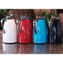 Service Ideas Classy Blue Finish Glass Vacuum Insulated Carafe with Push Button, 1 Liter Capacity