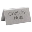 Service Ideas 18/8 Stainless Steel Brushed Finish Nuts Laser Cut ID Table Tent, 1.75 inch Width x 1.5 inch Height