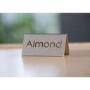 Service Ideas 18/8 Stainless Steel Brushed Finish Almond Laser Cut ID Table Tent, 1.75 inch Width x 1.5 inch Height