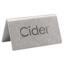 Service Ideas 18/8 Stainless Steel Brushed Finish Cider Laser Cut ID Table Tent, 1.75 inch Width x 1.5 inch Height
