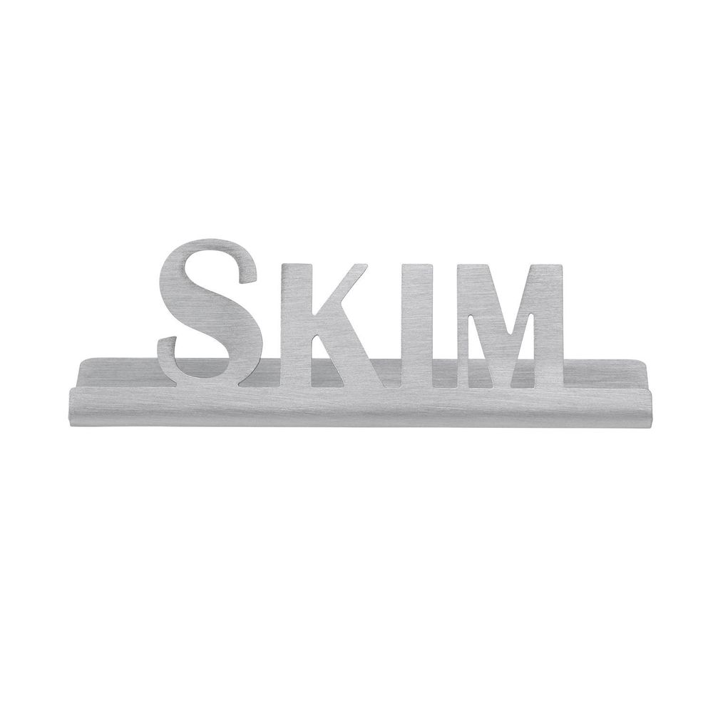 Service Ideas Stainless Steel Brushed Finish Skim Laser Cut ID Tabletop Sign, 1 inch Width x 1 inch Height