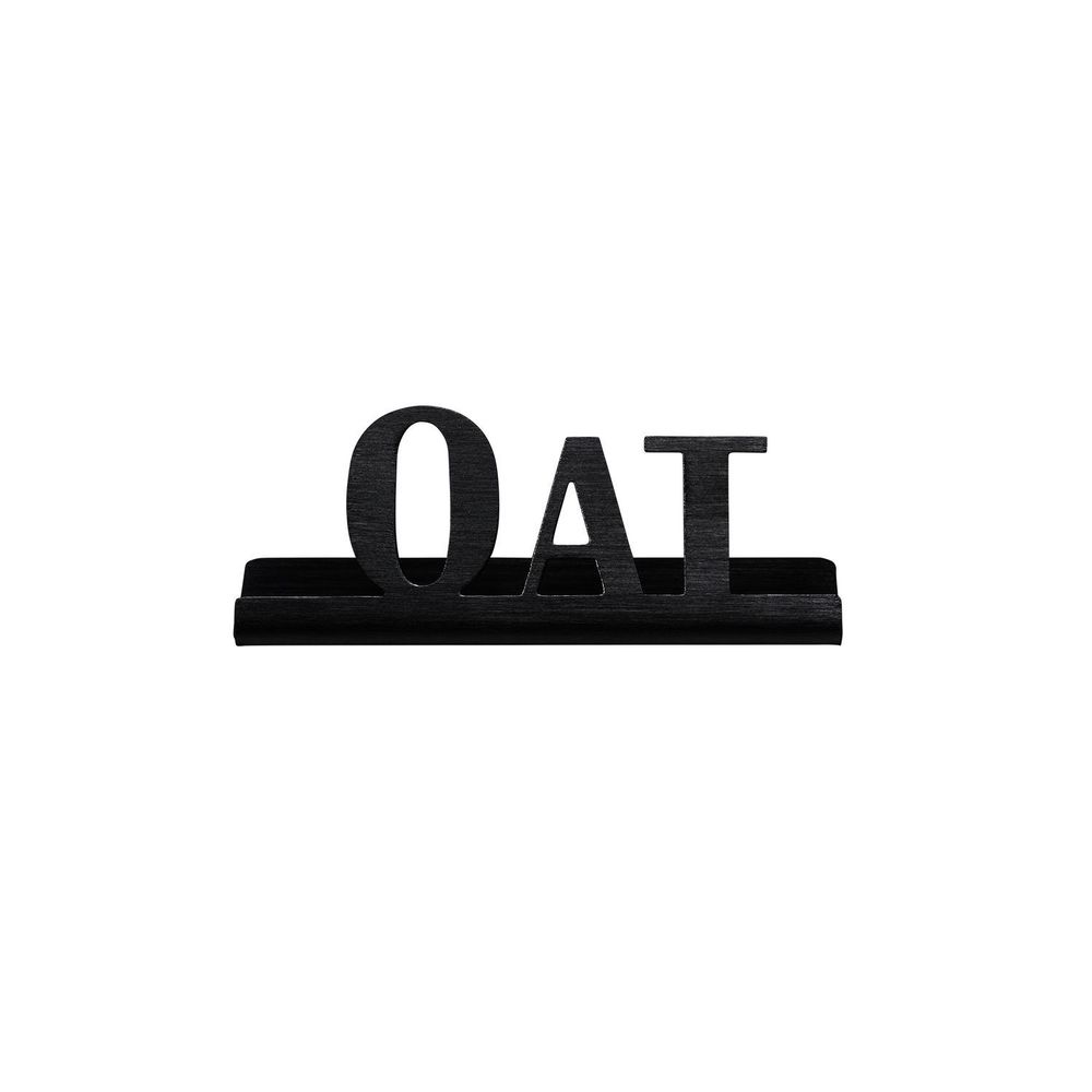Service Ideas Stainless Steel Black Onyx Finish Oat Laser Cut ID Tabletop Sign, 1 inch Width x 1 inch Height