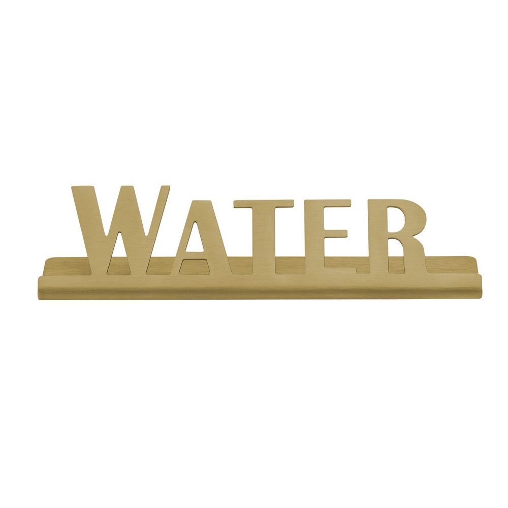 Service Ideas Stainless Steel Vintage Gold Finish Water Laser Cut ID Tabletop Sign, 1 inch Width x 1 inch Height