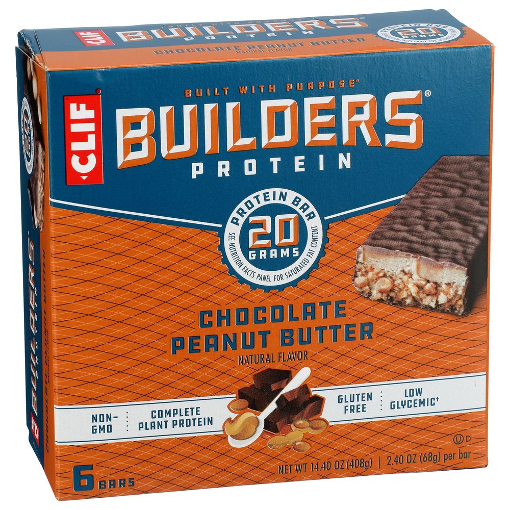 Clif Builders Chocolate Peanut Butter Protein Bar, 14.4 Ounce -- 6 per case