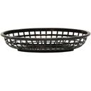 Tablecraft Black Plastic Classic Oval Basket, 9.375 x 6.25 x 1.875 inch -- 36 per case