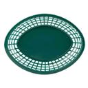 Tablecraft Polypropylene Forest Green Jumbo Oval Plastic Basket, 11.75 x 9 x 1.875 inch -- 36 per case
