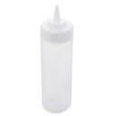 Tablecraft Clear LDPE 53MM Widemouth Squeeze Bottle with Natural Polypropylene Top, 12 Ounce Capacity -- 36 per case